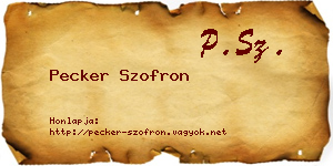 Pecker Szofron névjegykártya